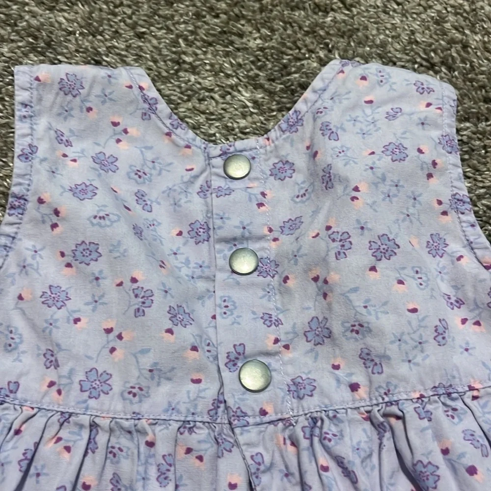 Vintage Gymboree Pink and White Floral Sleeveless Dress 6-12M‎
